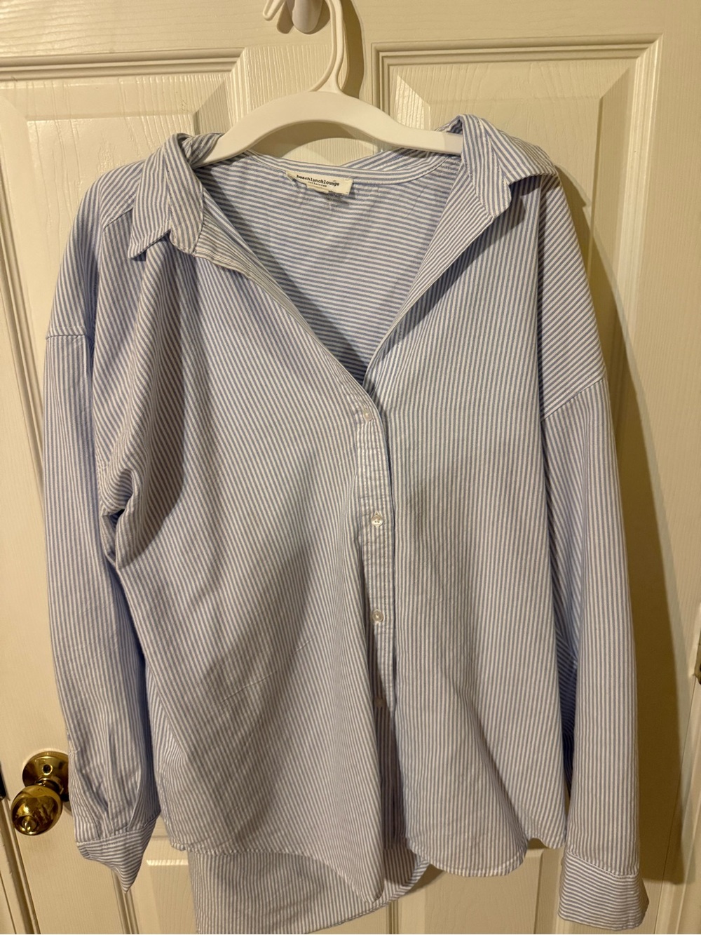 Light Blue Pinstripe Button-Up Shirt